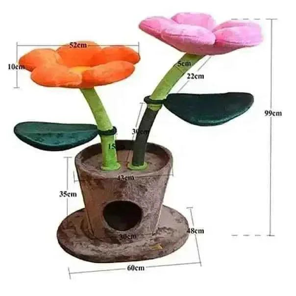 Colorful beautiful flower cat tree climbing frame cozy cats nest scratching