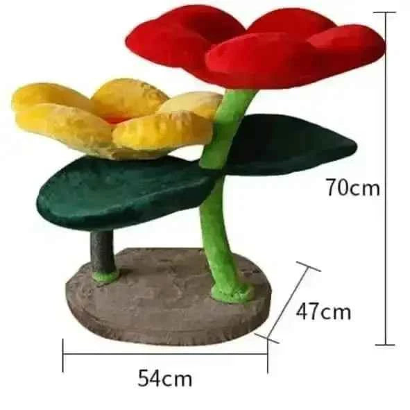 Colorful beautiful flower cat tree climbing frame cozy cats nest scratching