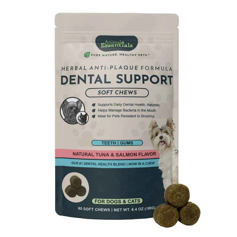 Animal Essentials Dental Support Herbal Soft Chews  Herbal Anti-Plaque Formula  60 Count