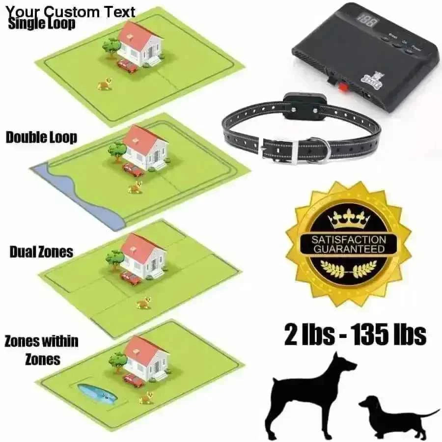 Dog 3 Sided Invisible Fence Wire Electric Pet System Containment Collar Transmitter Waterproof
