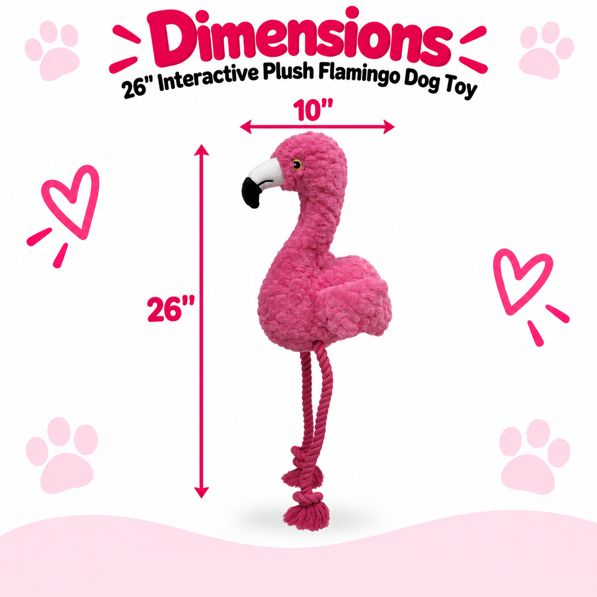 Petlou Tuggyz Flamingo Dog Tug Toy