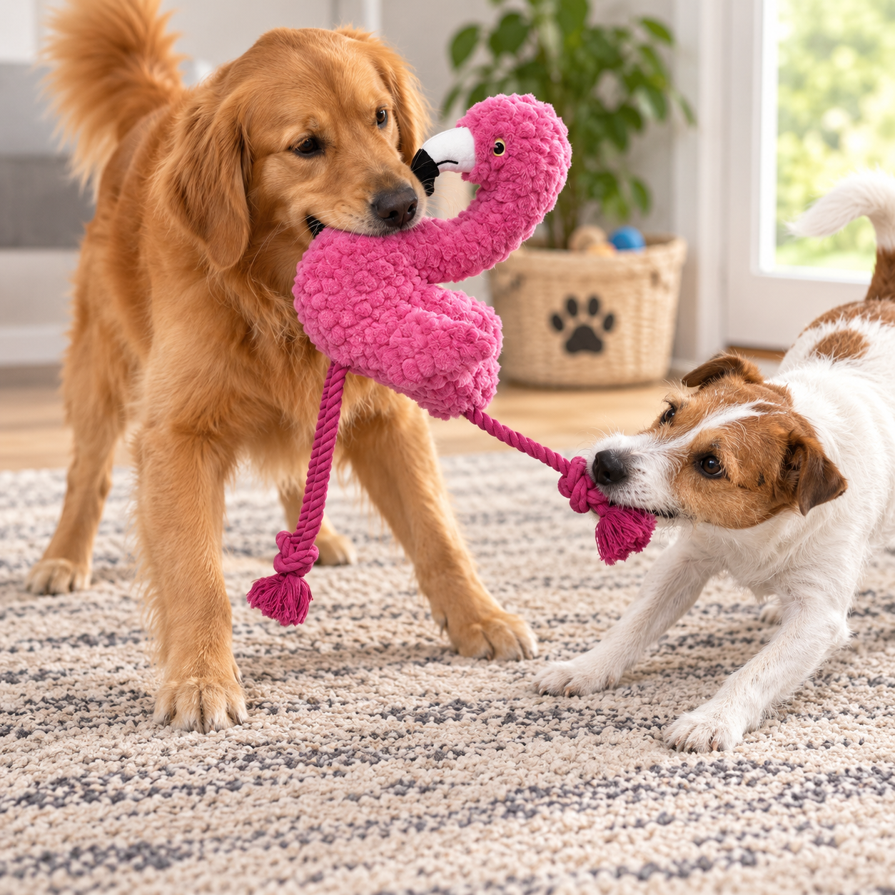 Petlou Tuggyz Flamingo Dog Tug Toy