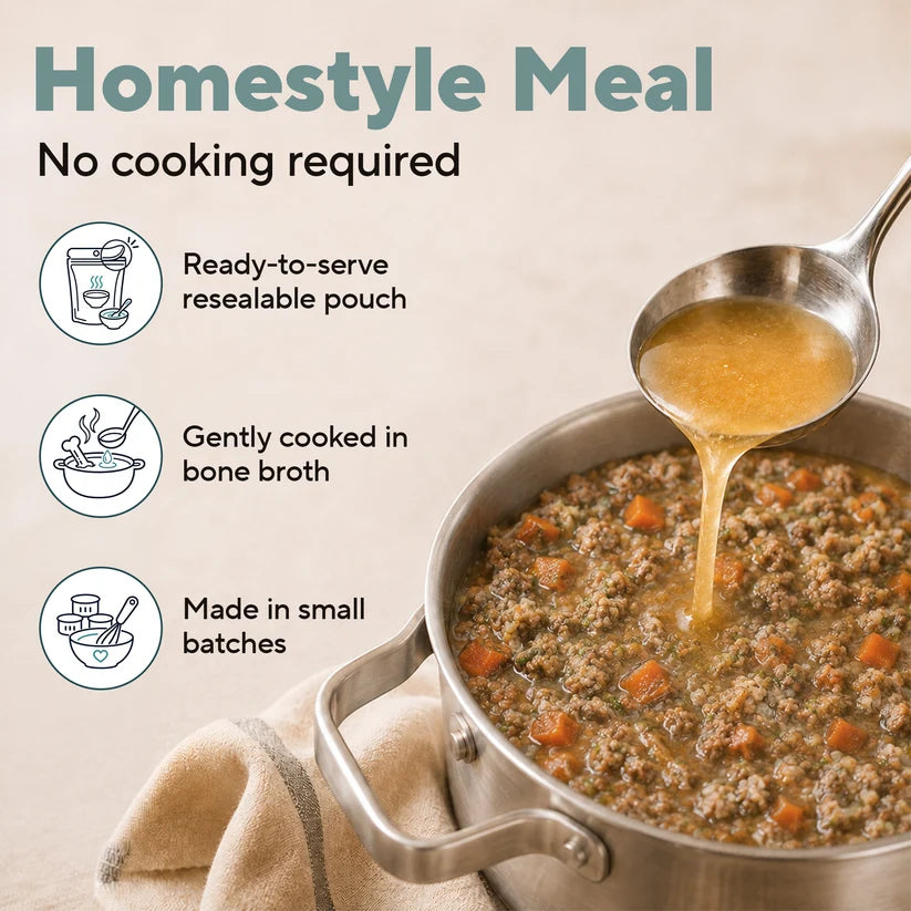 Dave's Homestyle Meal Grain-Free Goat Milk, Duck & Chicken Dinner Gently Cooked Dog Food 10 Pack - 9 oz Pouches