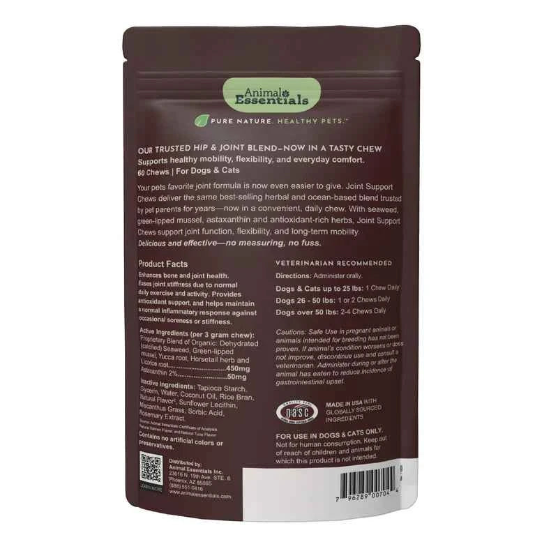 Animal Essentials Joint Support Herbal Soft Chews Herbal Hip  Joint Formula  60 Count