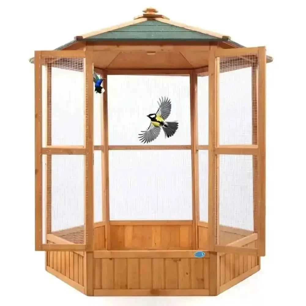 Large Wooden Outdoor Aviary with Covered Roof Wooden Outdoor Bird Cage
