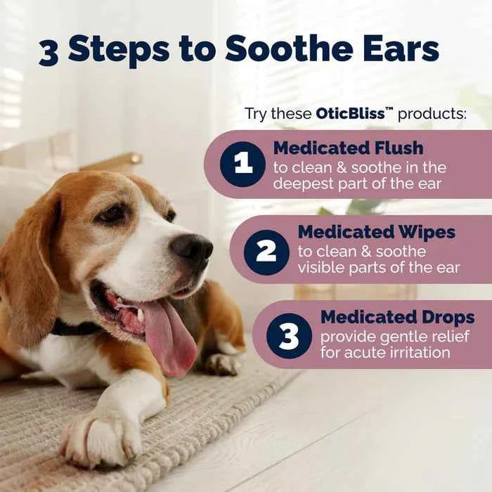 Vetnique Labs Oticbliss™ Advanced Vet Strength Medicated Anti-Bacterial & Anti-Fungal Ear Flush, 12 fl oz