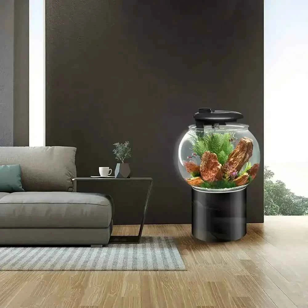 Penn-Plax AquaSphere Aquarium for Freshwater and Saltwater Filtration System and LED Light Display