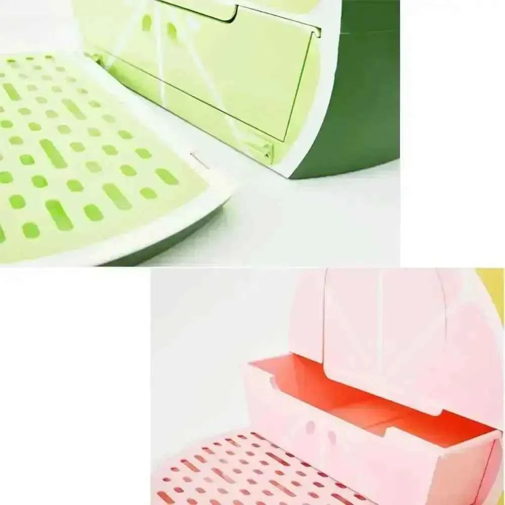 Pet Large Lime Grapefruit Fully Closed Litter Box Cat Toilet Training Kit