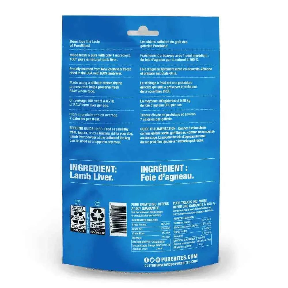 PureBites Lamb Liver Freeze Dried Dog Treats