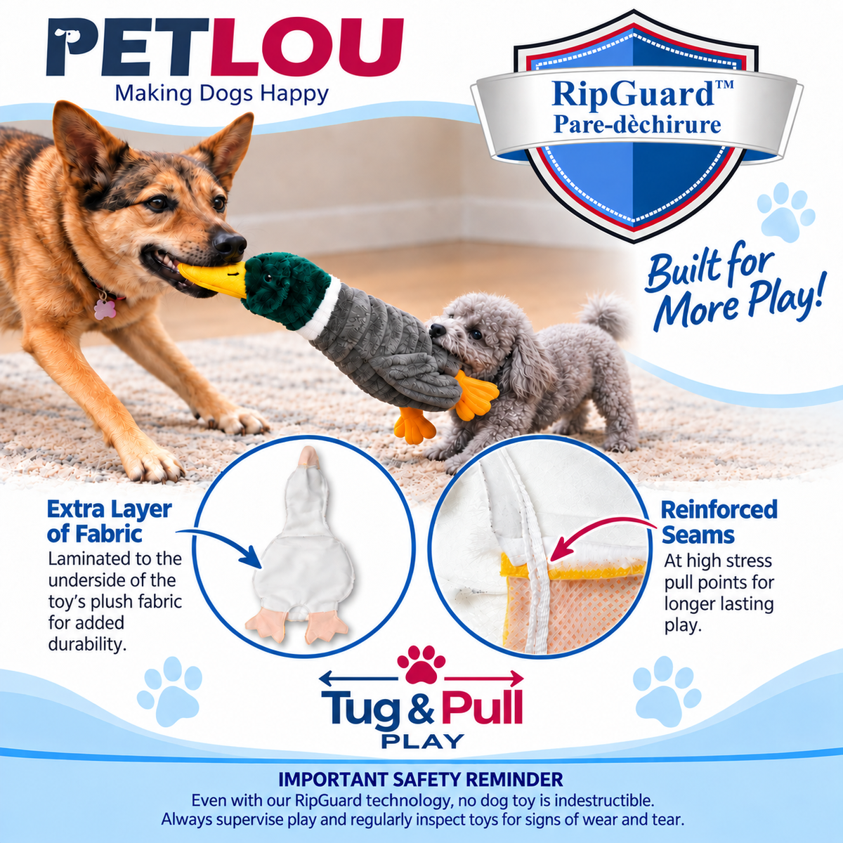 Petlou Tuggyz Squid Dog Tug Toy 20"