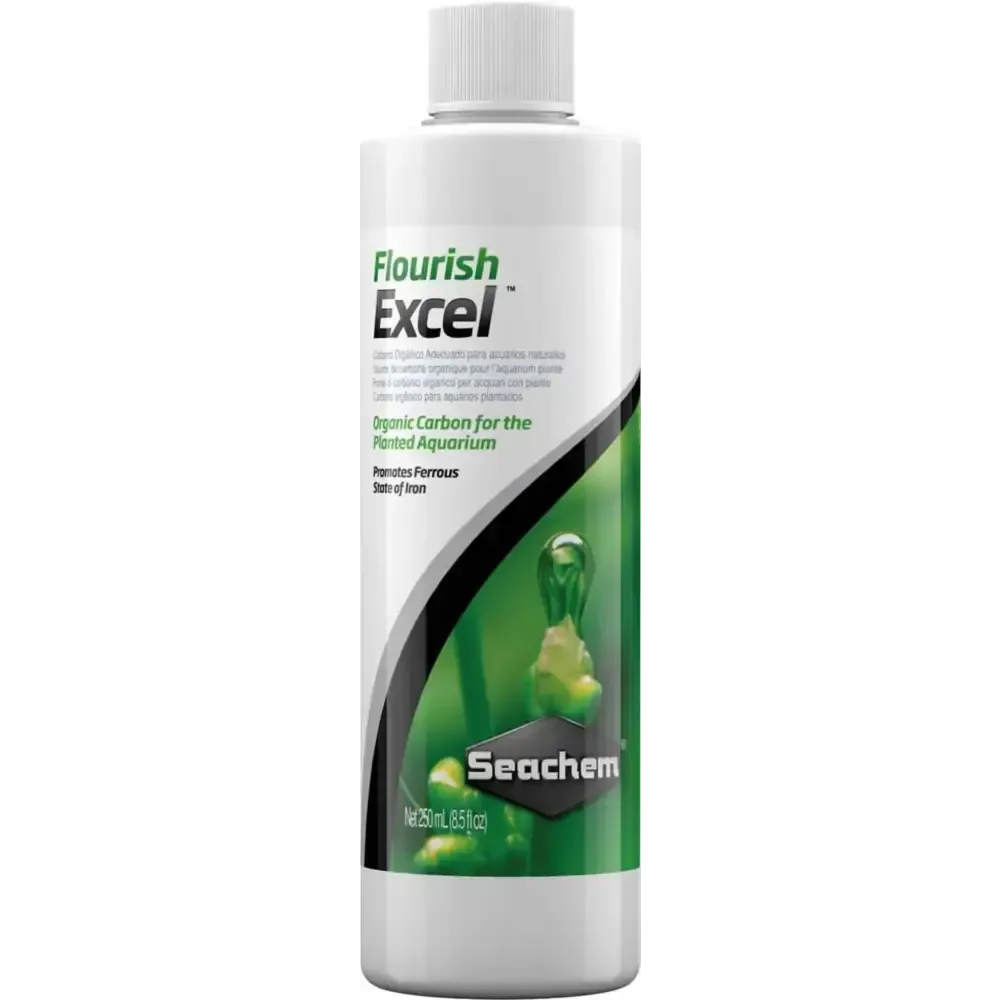Seachem Flourish Excel plant supplement bottle for promoting healthy aquatic plants