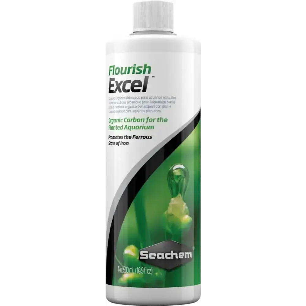 Seachem Flourish Excel plant supplement bottle, organic carbon for the planted aquarium