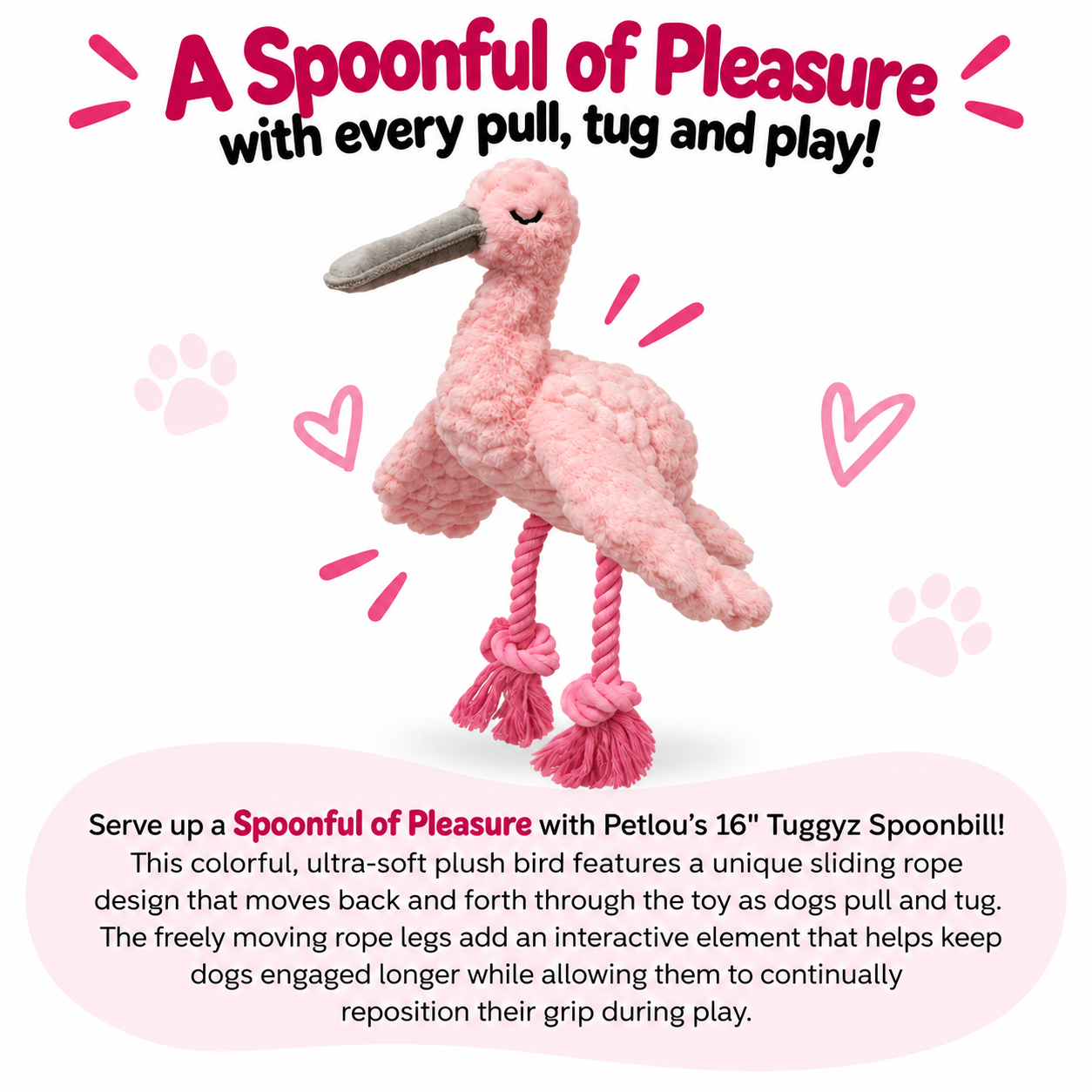 Petlou Tuggyz Spoonbill Dog Tug Toy 16"