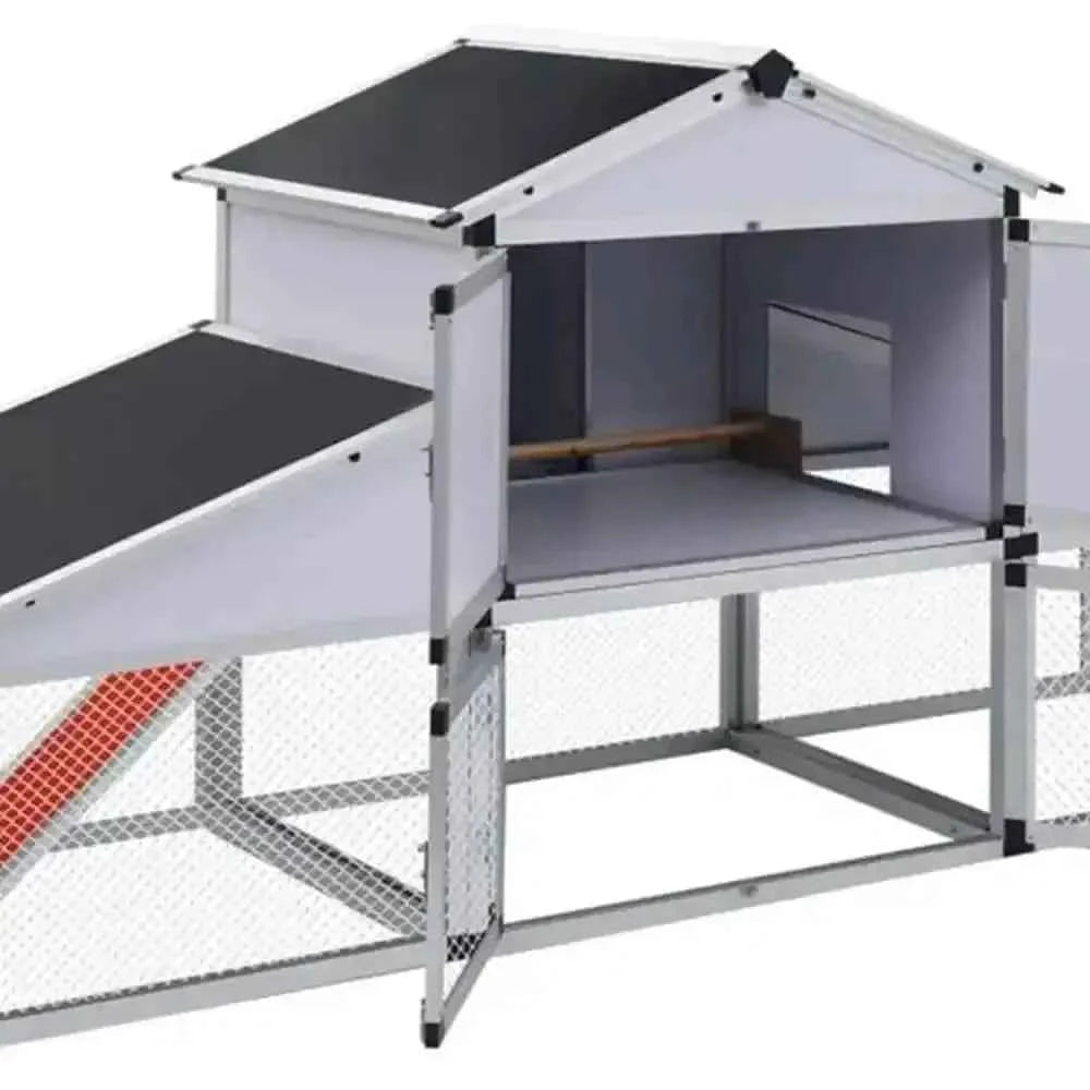 Talis New Large Metal Chicken Coop Walk-in Poultry Cage Chicken Run House for Outdoor Farm Heavy
