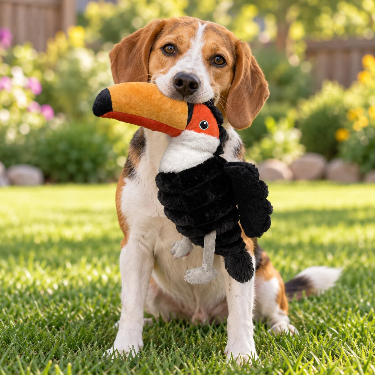 Petlou Zoo Friends Toucan Squeaky Plush Dog Toy 16"