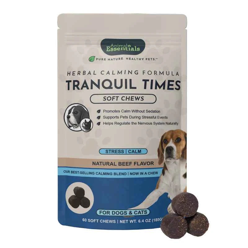 Animal Essentials Tranquil Times Herbal Soft Chews Herbal Calming Formula  60 Count
