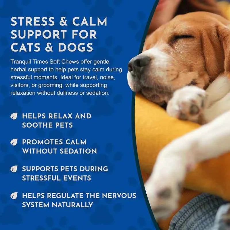 Animal Essentials Tranquil Times Herbal Soft Chews Herbal Calming Formula  60 Count