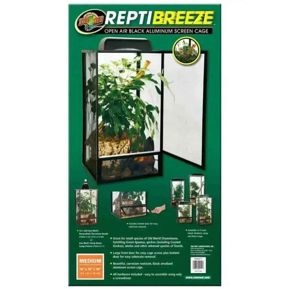 Zoo Med ReptiBreeze Open Air Aluminum Screen Cage Black