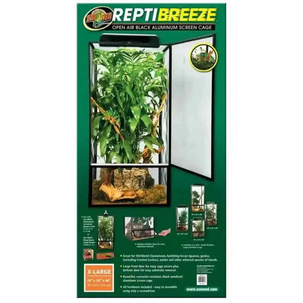 Zoo Med ReptiBreeze Open Air Aluminum Screen Cage Black