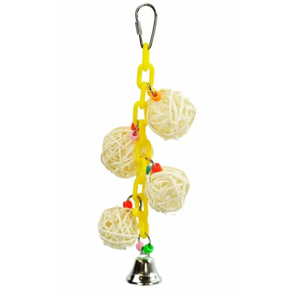 A & E Cages 4 Vine Balls on Chain with Bell Bird Toy - Talis Us