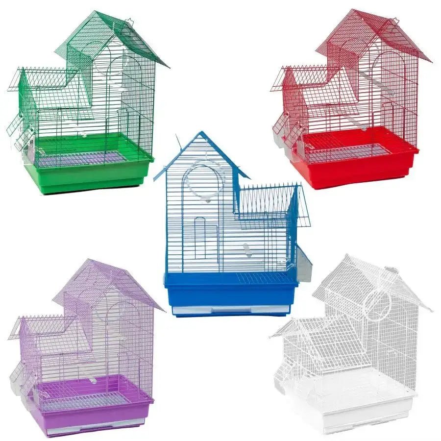 A & E Cages Happy Beaks House Top Bird Cage Assorted, 14In X 11In X 18 in 6 pk - Talis Us