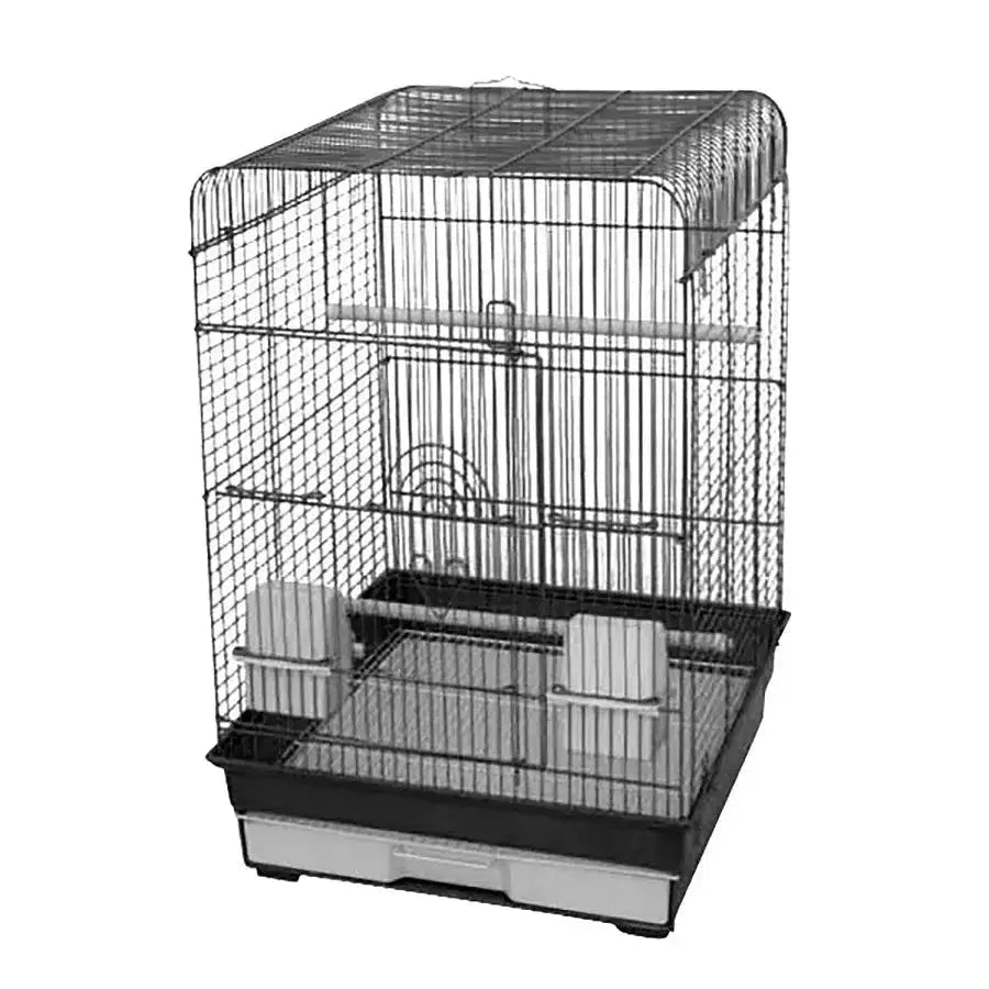 A & E Cages Light Wire Flat Top Cage Black/White Case of 2 - Talis Us