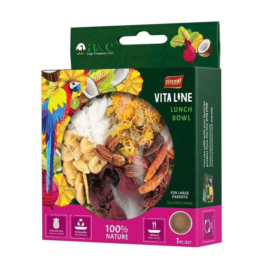 A & E Cages Vitapol Vitaline Coconut Lunch Bowl for all Size Birds 0.86 lb - Talis Us