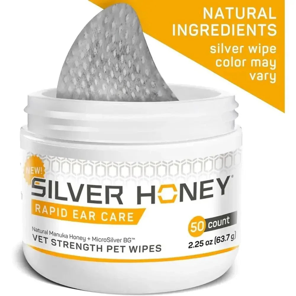 Absorbine Pet Silver Honey Rapid Ear Care Vet Strength Pet Wipes, 50ct, - Talis Us