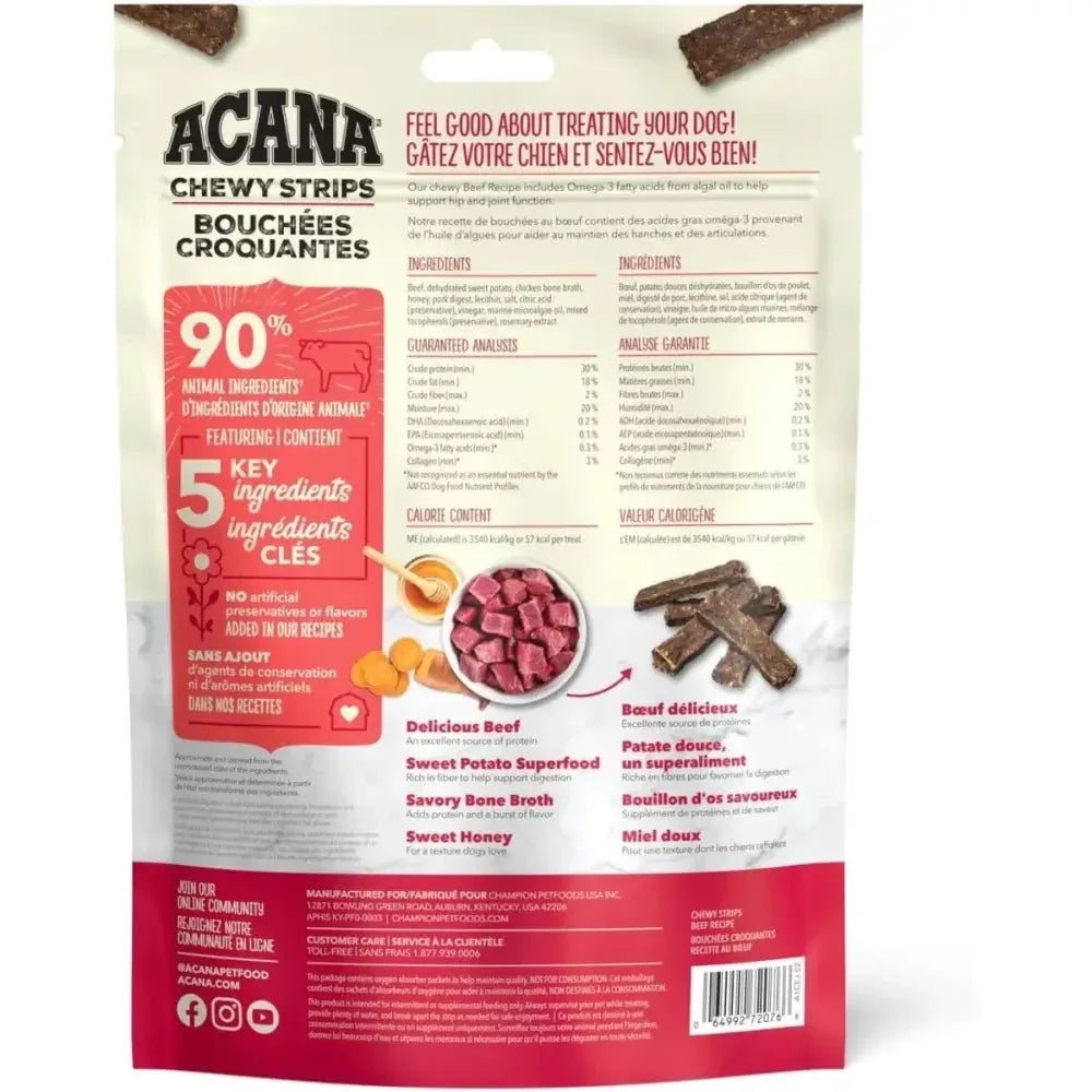 Acana Chewy Strips Hip & Joint Support Dog Treats 4 oz - Talis Us