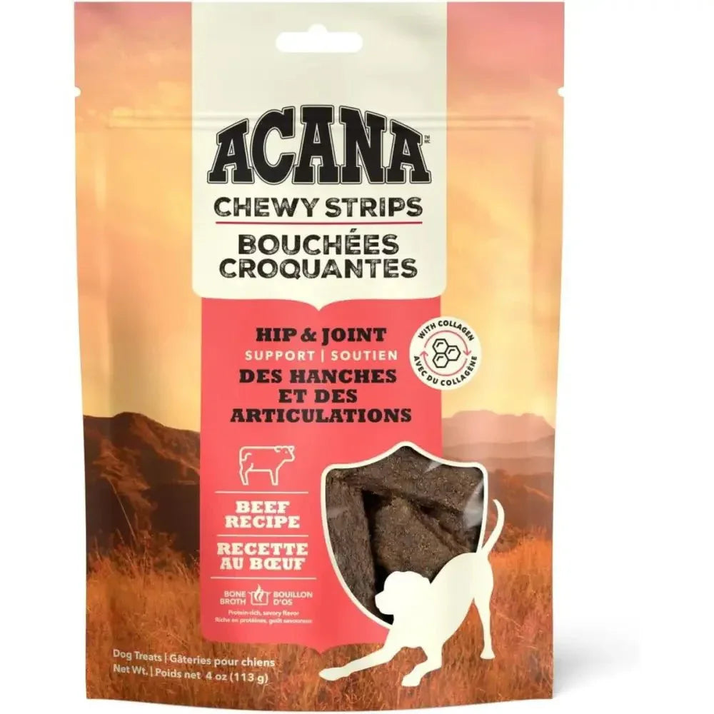 Acana Chewy Strips Hip & Joint Support Dog Treats 4 oz - Talis Us
