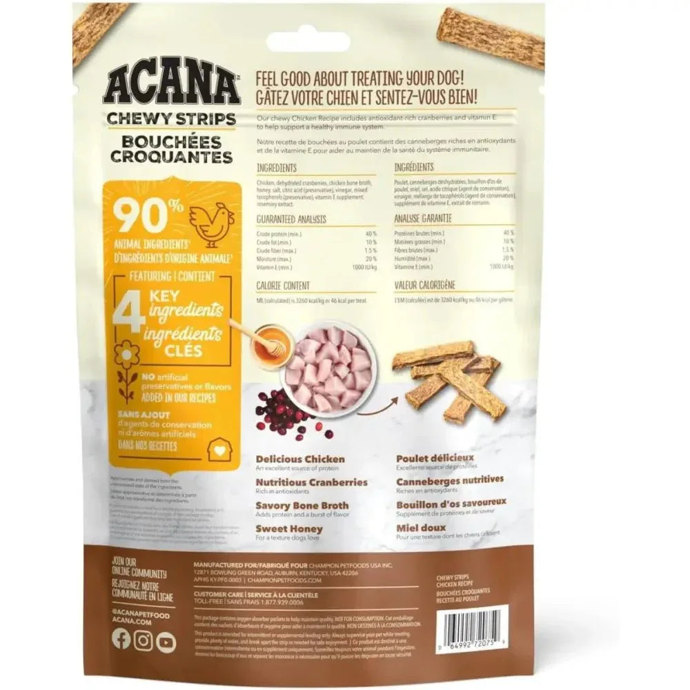 Acana Chewy Strips Immune System Support Dog Treat - Talis Us