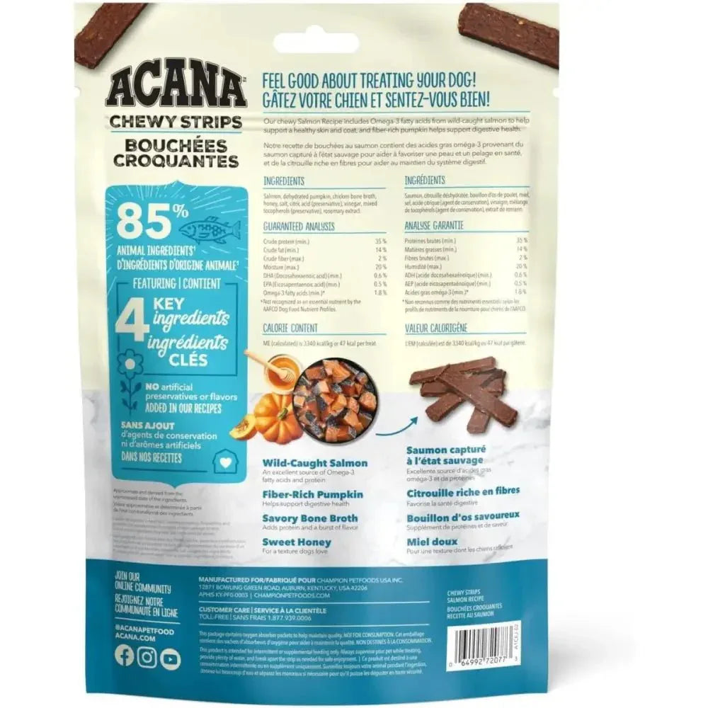 Acana Chewy Strips Skin Coat & Digestive Support Dog Treat 4 oz - Talis Us