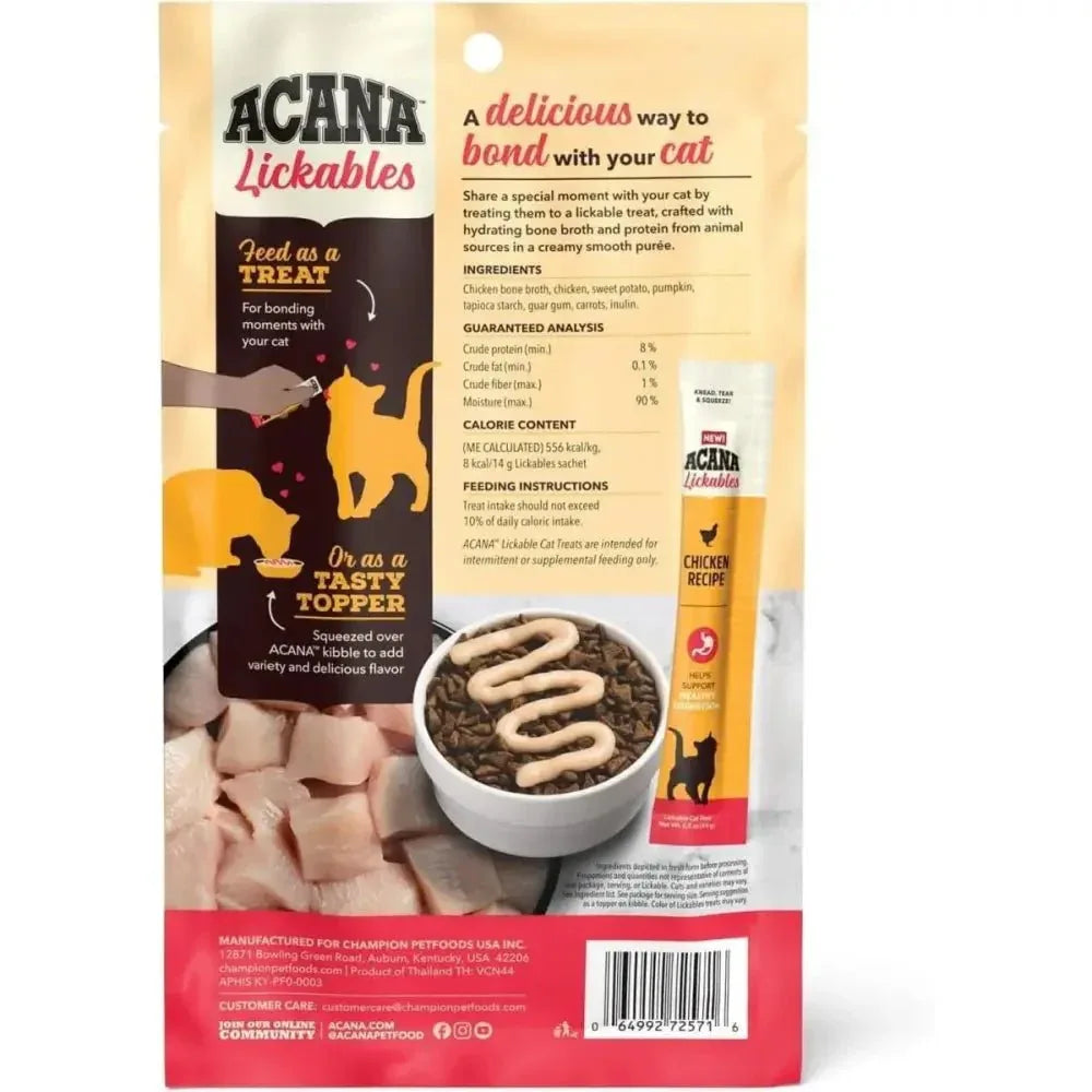 Acana Chicken Lickables Healthy Digestion Cat Treats 2.5 oz - Talis Us
