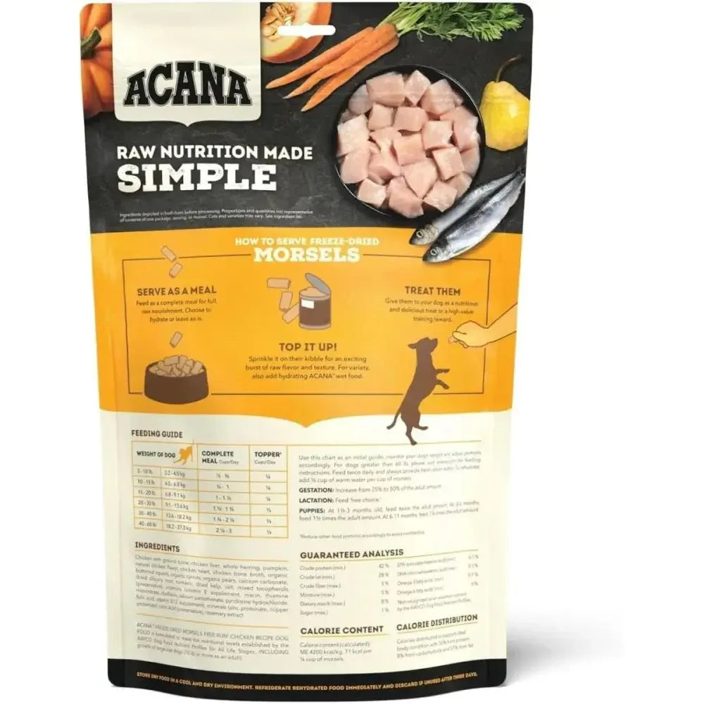 ACANA Free - Run Chicken Morsels Freeze - Dried Dog Food & Topper 8 oz - Talis Us