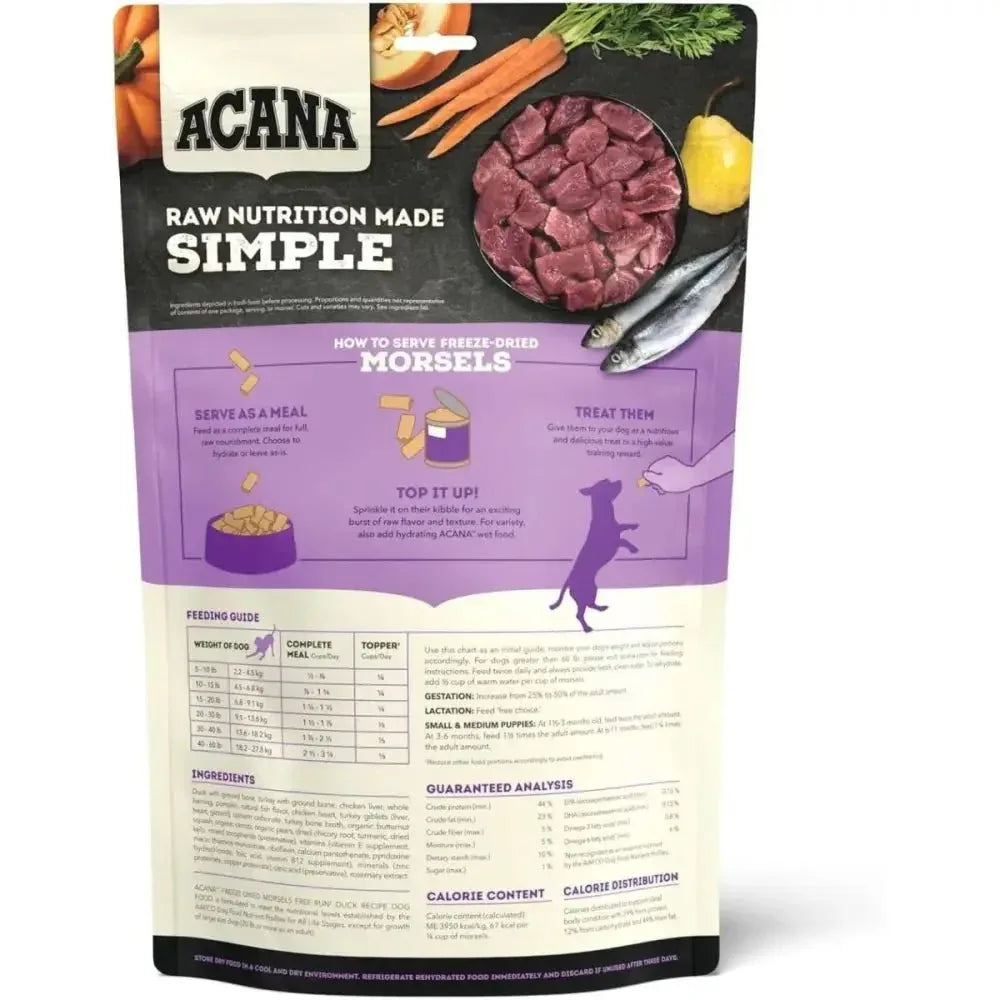 ACANA Free - Run Duck Morsels Freeze - Dried Dog Food & Topper 8 oz - Talis Us