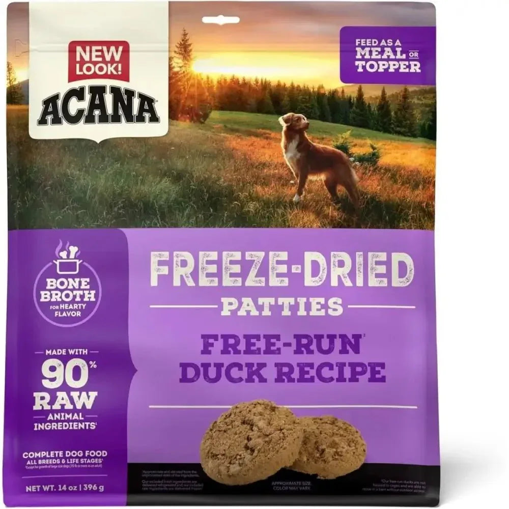 ACANA Free - Run Duck Patties Freeze - Dried Dog Food & Topper 14 oz - Talis Us