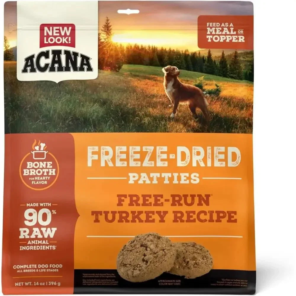ACANA Free - Run Turkey Patties Freeze - Dried Dog Food & Topper 14 oz - Talis Us