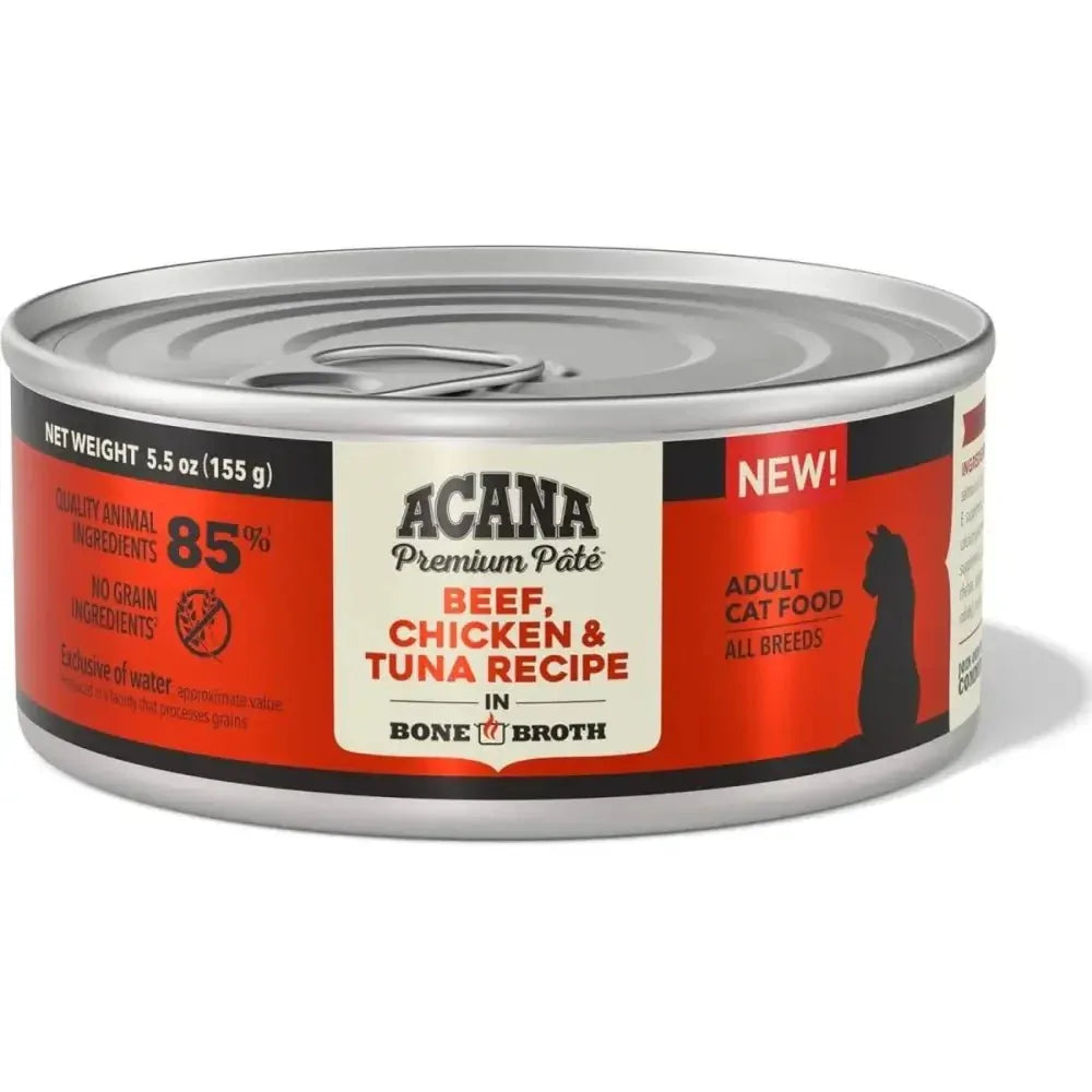ACANA Premium Beef Chicken & Tuna in Bone Broth Pate Wet Cat Food - Talis Us