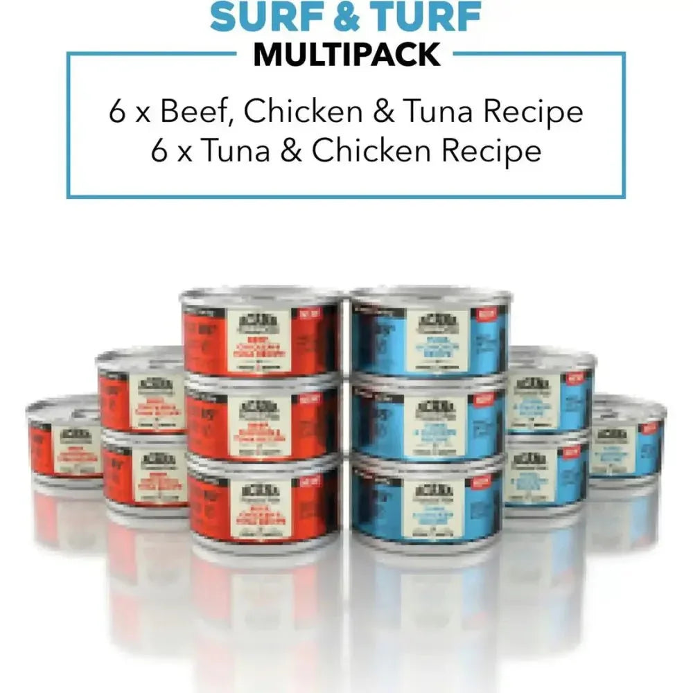 ACANA Premium Variety Pack Surf and Turf Pate in Bone Broth Wet Cat Food 12ea/3 oz - Talis Us