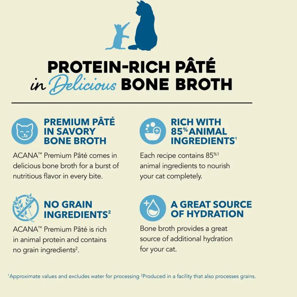 ACANA Premium Variety Pack Surf and Turf Pate in Bone Broth Wet Cat Food 12ea/3 oz - Talis Us