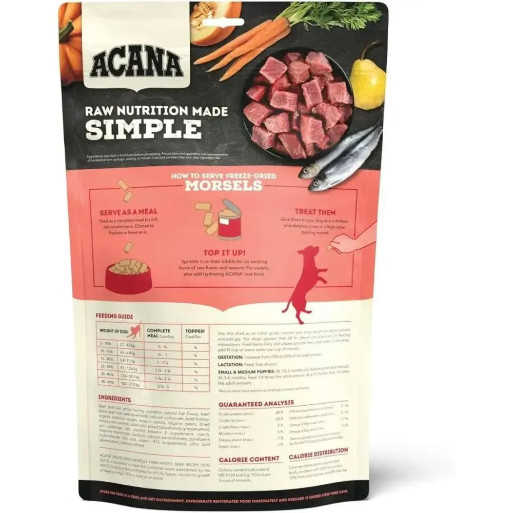 ACANA Ranch - Raised Beef Morsels Freeze - Dried Dog Food & Topper 8 oz - Talis Us