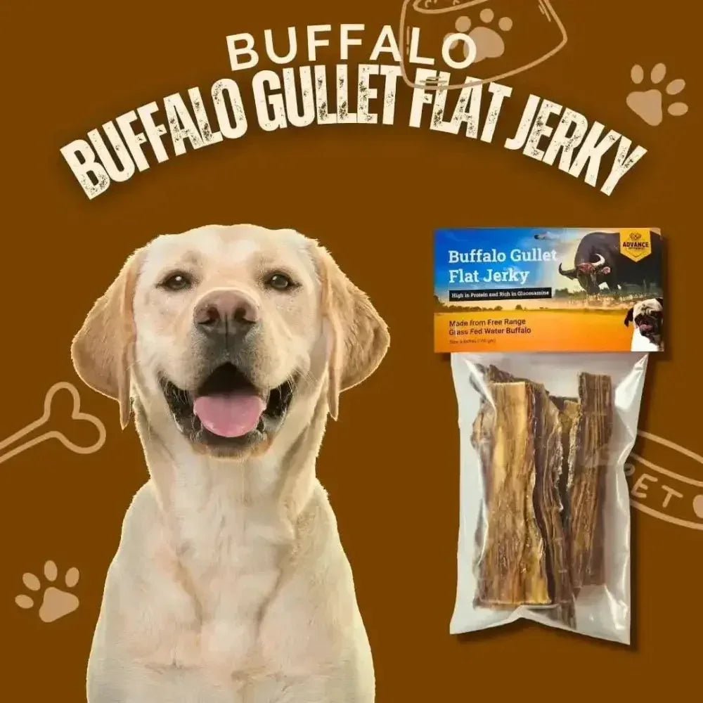 All Natural Water Buffalo Gullet Flat Jerky for Dogs - Talis Us
