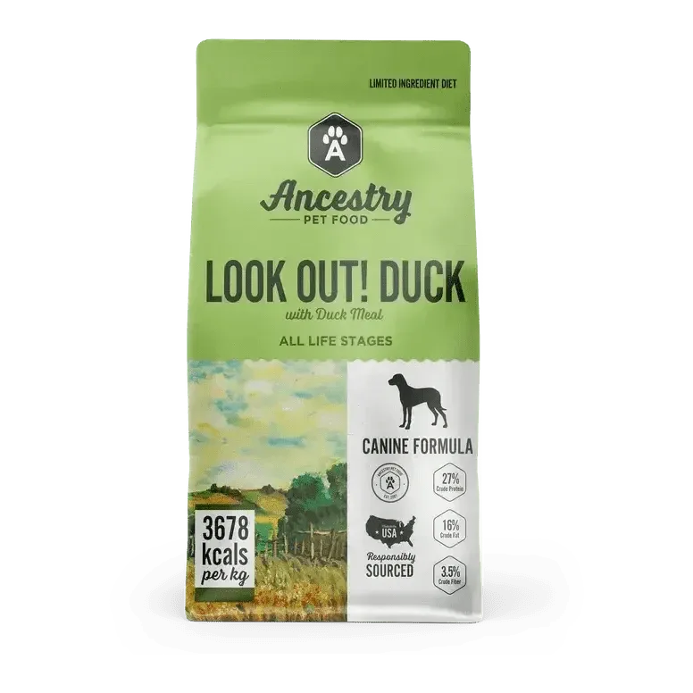 Ancestry Pet Food Duck Meal & Potato Formula Dry Kibble Dog Food - Talis Us