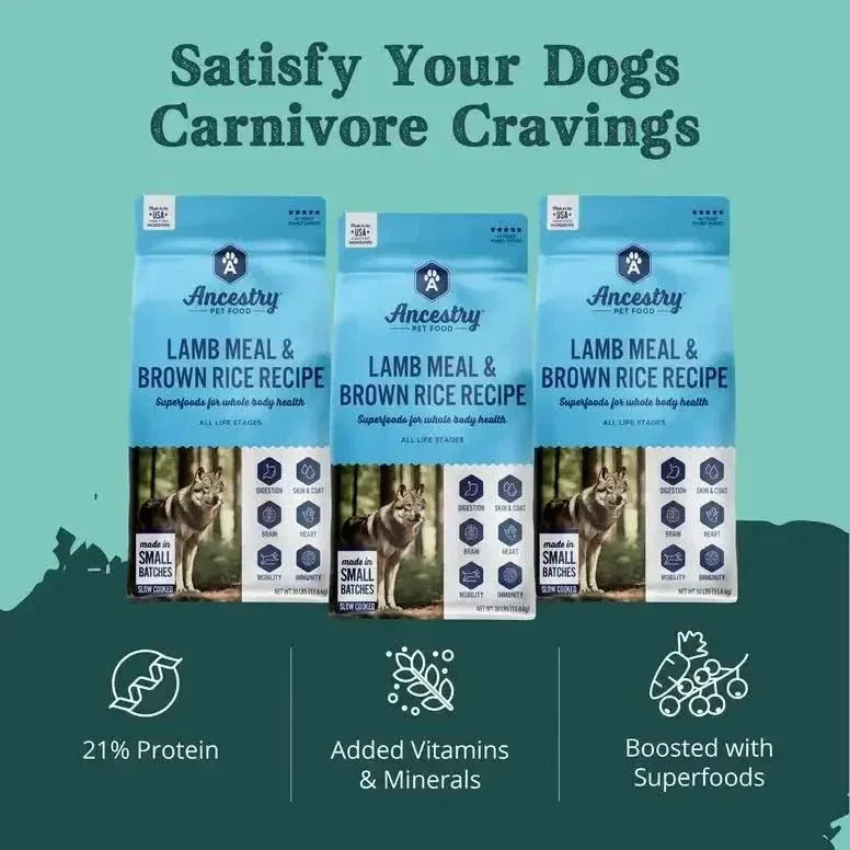 Ancestry Pet Food Lamb Meal & Brown Rice Formula Dry Kibble Dog Food - Talis Us