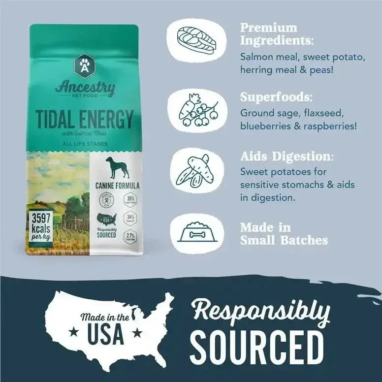 Ancestry Pet Food Salmon Meal & Sweet Potato Formula Dry Kibble Dog Food - Talis Us