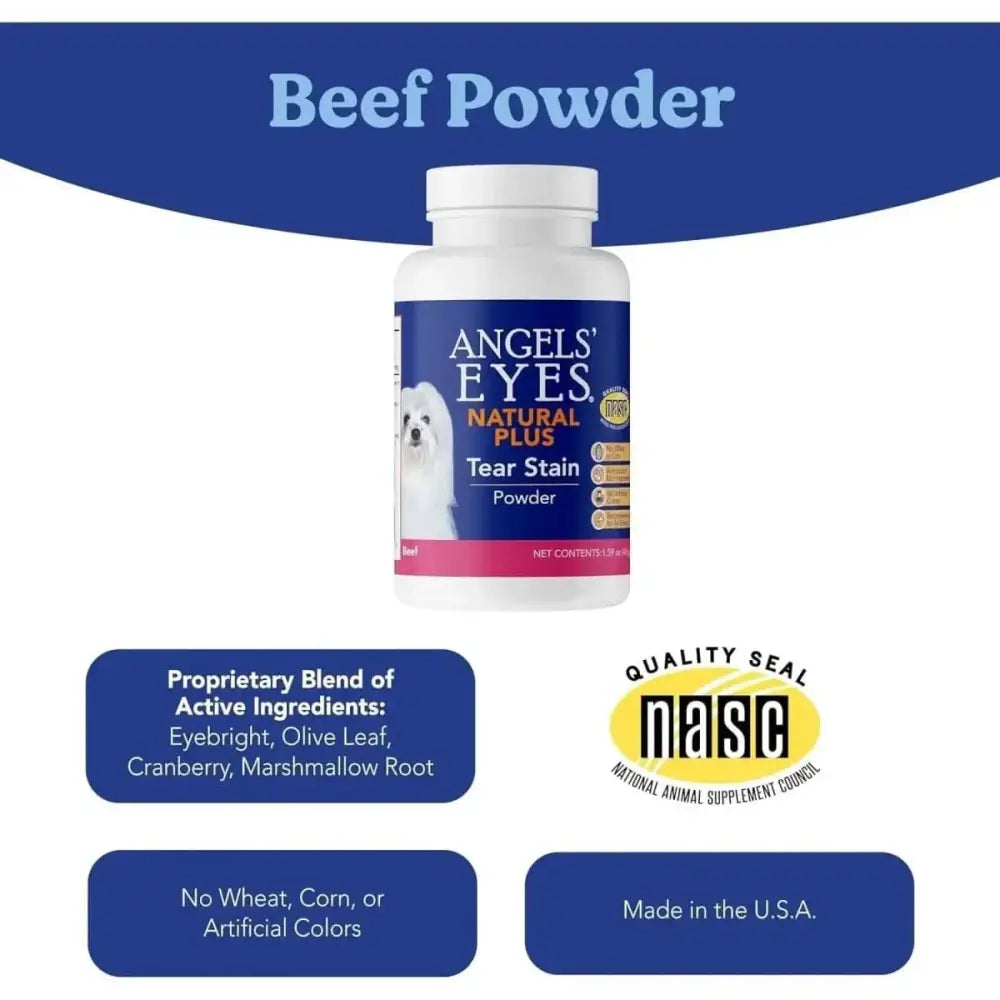 Angels' Eyes Natural Plus Beef Flavored Powder Tear Stain Supplement for Dogs & Cats - Talis Us
