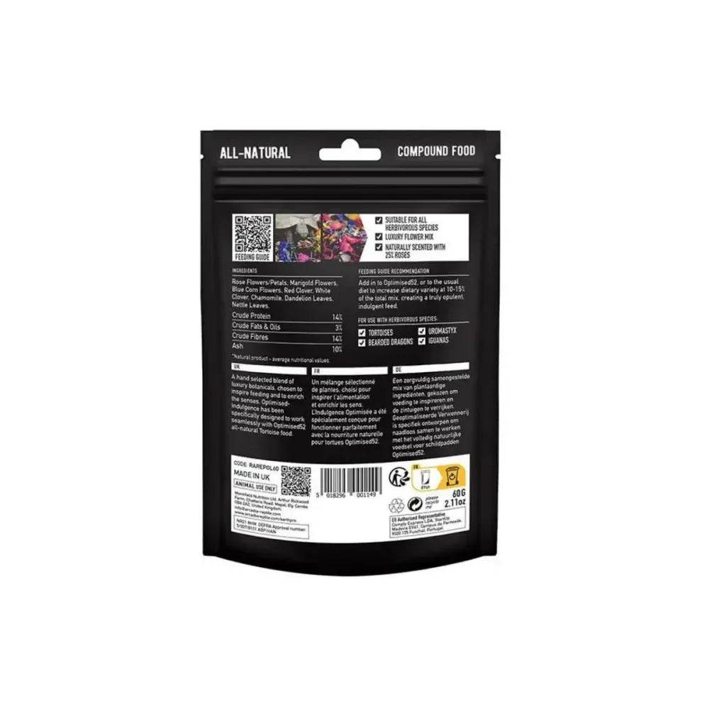 Arcadia EarthPro Optimised - Indulgence Reptile Botanical Blend Food for Healthy Diet 60g - Talis Us