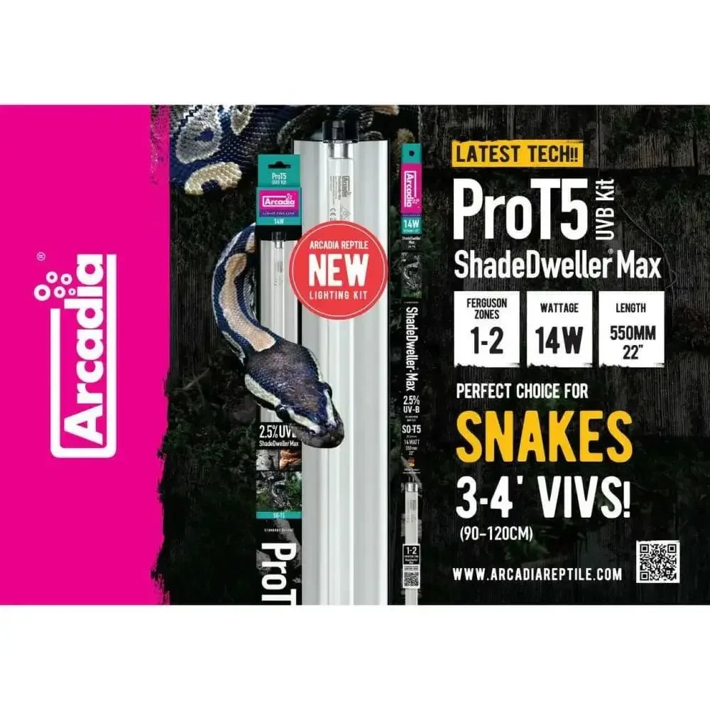 Arcadia Pro T5 ShadeDweller - Max Kit UVB Snake Lamp - Talis Us