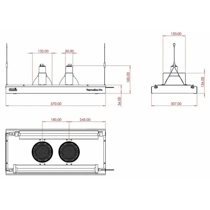 Arcadia ThermalZooPro LED Lighting Heating Luminaire Larger Zoological Enclosure Unit - Talis Us