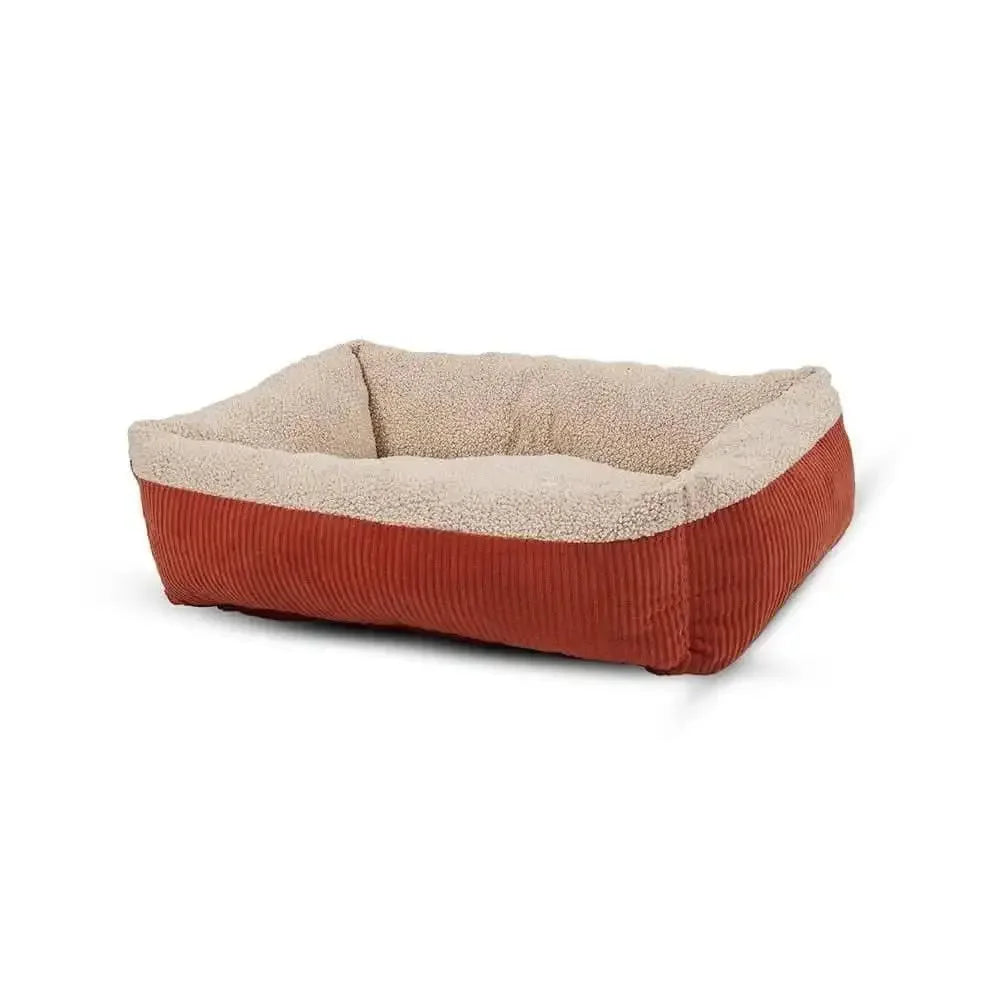 Aspen Pet® Self Warming Rectangular Lounger Barn Red/Cream Color Small Aspen Pet®